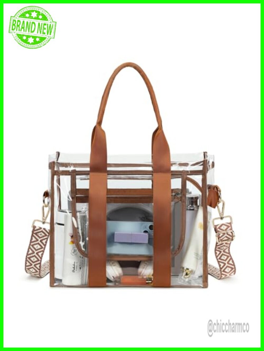 Clear Tote Bag Crossbody Stadium Approved PVC Purse